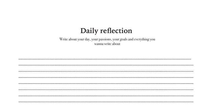 The top of the evening page: Daily reflection, then I'm grateful for.